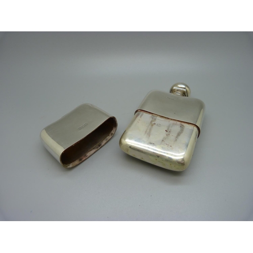 937 - A silver hip flask, marked Stuart Dawson Ltd., Regent Street W., 205g