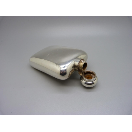 937 - A silver hip flask, marked Stuart Dawson Ltd., Regent Street W., 205g