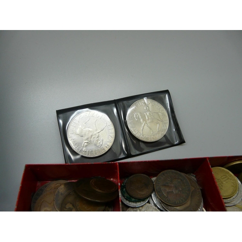 997 - A collection of coins and five $1 notes