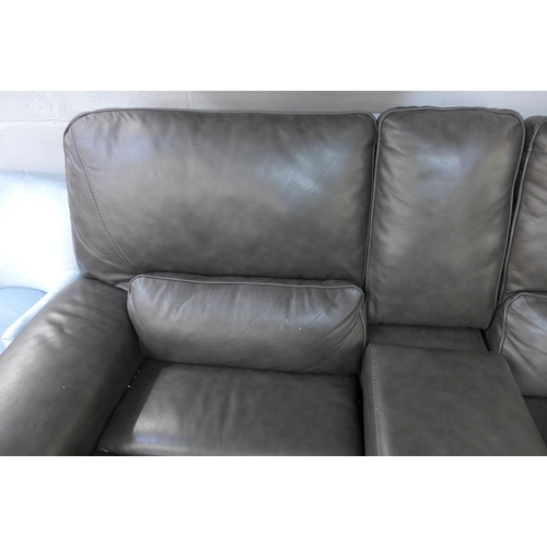 1494 - Maxwell 2 Seater Grey  Recliner Leather      , Original Rrp £1166.66 + Vat( 4094-6) * This Lot Is Su... 