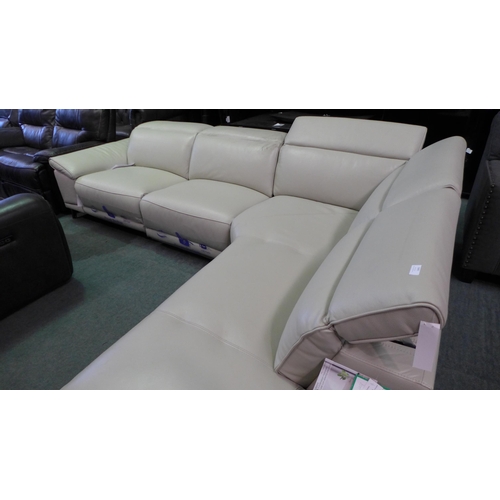 1704 - Cream Corner Leather 2 Piece Sectional, Original RRP £2083.33 + vat  (4096-23)  * This lot is subjec... 