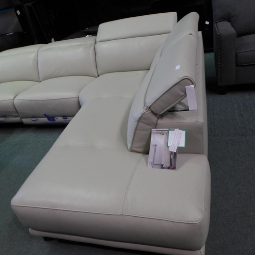 1704 - Cream Corner Leather 2 Piece Sectional, Original RRP £2083.33 + vat  (4096-23)  * This lot is subjec... 