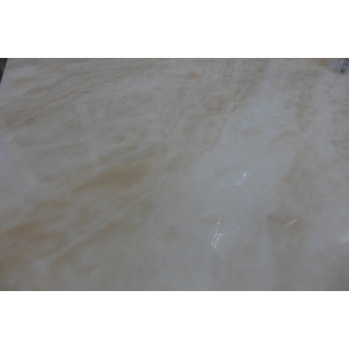 1643 - A Cream 7ft marble effect dining table