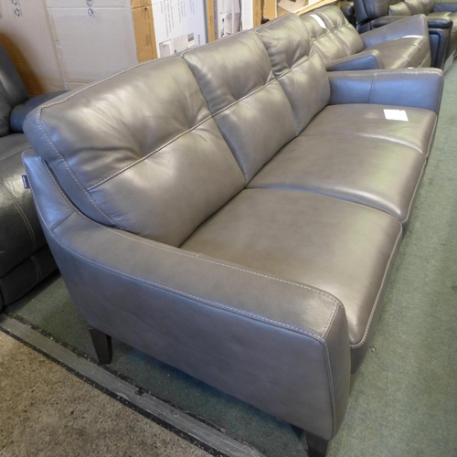 1657 - Natuzzi Mills 3 Seater Dark Grey Leather Sofa,   Original RRP £999.91 + vat  (4096-34)  * This lot i... 