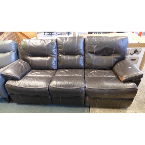 1668 - Tomlin 3 Seater Sofa  Power Recliner / Leather  ,  Original RRP £708.33 + vat  (4096-4)  * This lot ... 