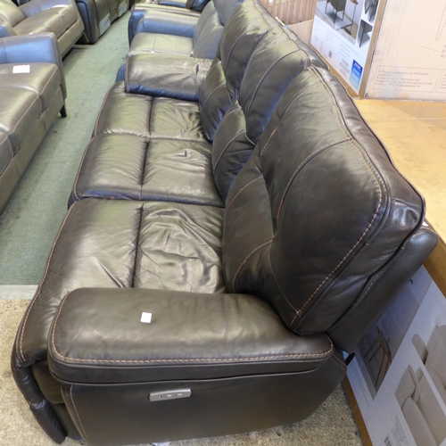 1668 - Tomlin 3 Seater Sofa  Power Recliner / Leather  ,  Original RRP £708.33 + vat  (4096-4)  * This lot ... 