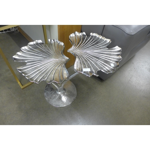 1363 - A silver Ginko leaf occasional table