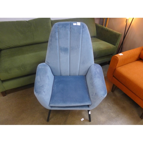 1375 - A Condor aqua velvet chair