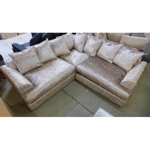 1713 - A Ferguson mink crushed velvet corner sofa RRP £679