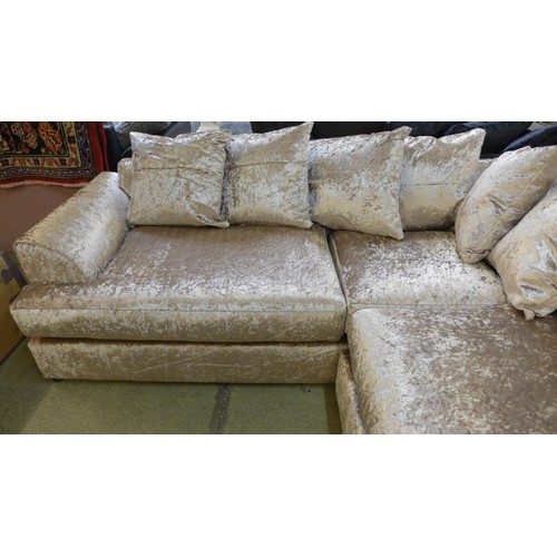 1713 - A Ferguson mink crushed velvet corner sofa RRP £679