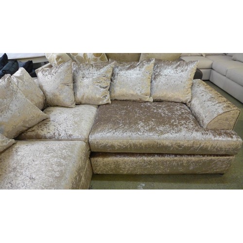 1713 - A Ferguson mink crushed velvet corner sofa RRP £679