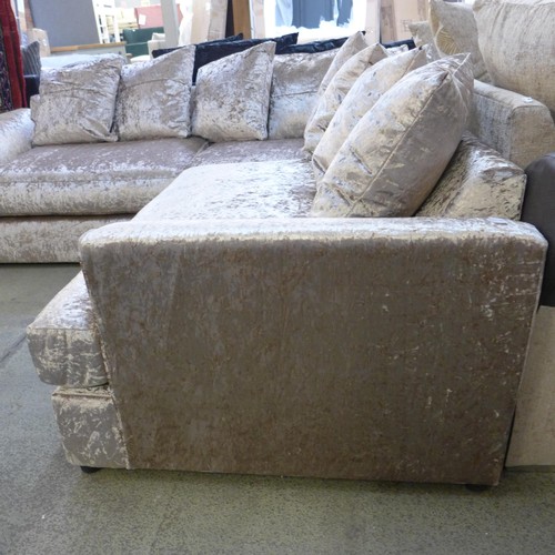 1713 - A Ferguson mink crushed velvet corner sofa RRP £679