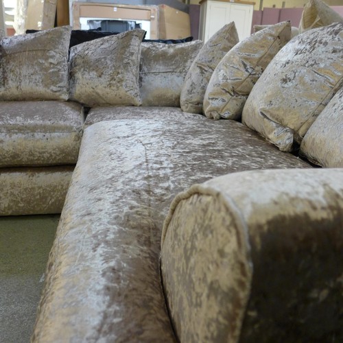 1713 - A Ferguson mink crushed velvet corner sofa RRP £679