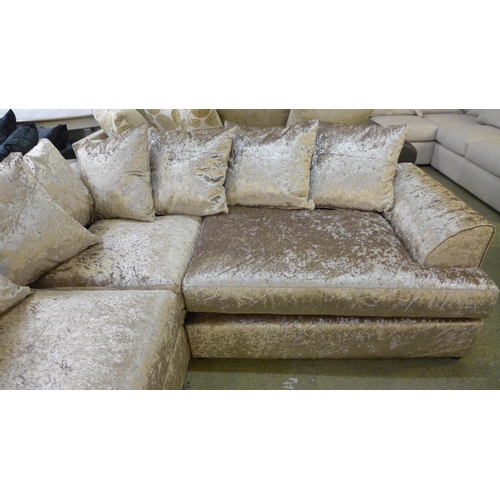 1715 - A Ferguson mink crushed velvet corner sofa RRP £679