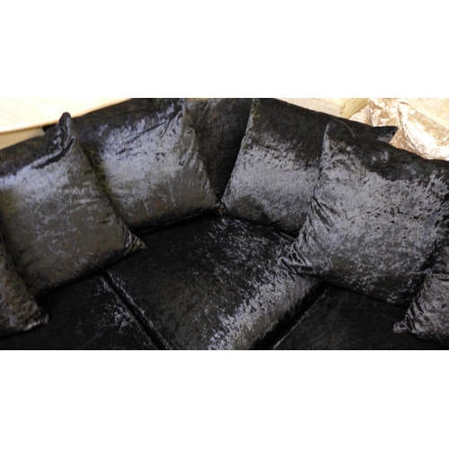 1717 - A Ferguson black crushed velvet corner sofa RRP £679