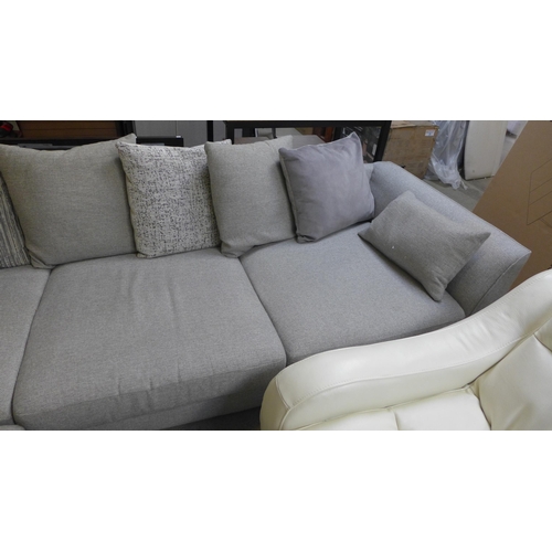 1719 - A grey textured weave corner sofa