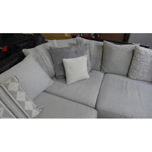 1719 - A grey textured weave corner sofa