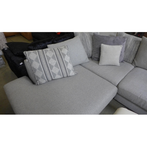 1719 - A grey textured weave corner sofa