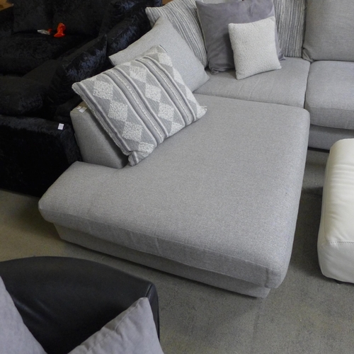 1719 - A grey textured weave corner sofa