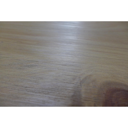 1710 - An oak and steel breakfast bar table (table only)