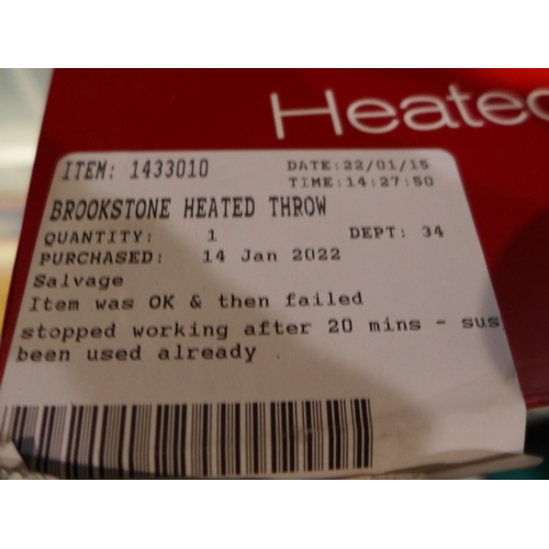 3021 - Brookstone Heated Throw  50 X 60cm (247-249)  * This lot is subject to vat