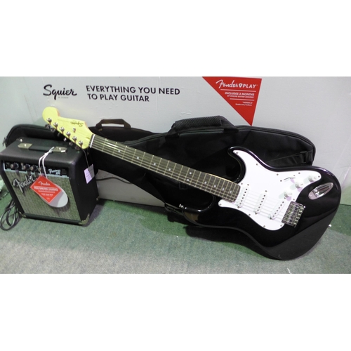 3077 - Fender Squire Electric Guitar With Amp/Strap/Cable/Plec/Bag  , Original RRP £139.99 + Vat   (247-73)... 