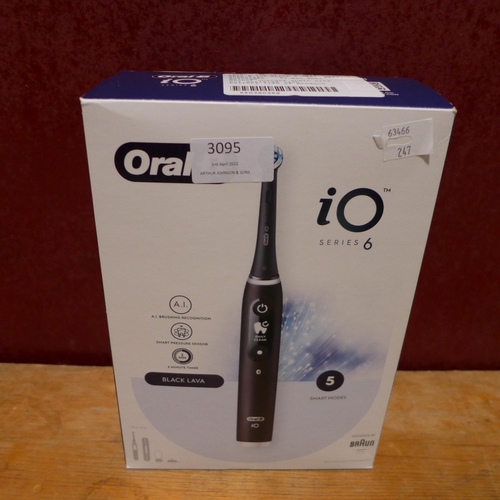 3095 - Oral B (iOSeries6) Black Lava Power Toothbrush  , Original RRP £119.99 + Vat   (247-126)  * This lot... 