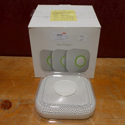 3097 - Google Nest Protect Smoke & Co2 Alarms 3 Pack , Original RRP £215.99 + Vat   (247-111)  * This lot i... 