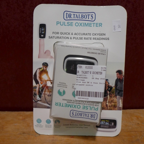 3108 - Dr. Talbot's Oximeter  - Oxygen & Pulse    (247-123)  * This lot is subject to vat