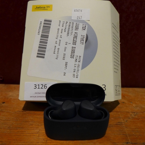 3126 - Jabra Wireless Elite 3 Earbuds   (247-186)  * This lot is subject to vat