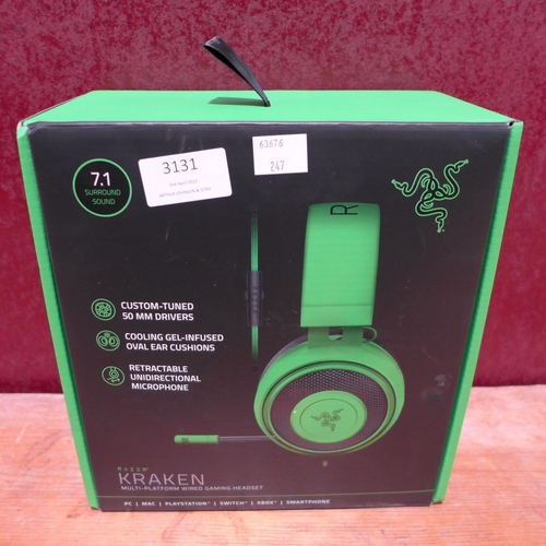 3131 - Razer Kraken Green Gaming Headset   (247-181)  * This lot is subject to vat