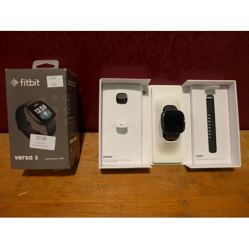 3138 - Fitbit Versa 3 Black Activity Band , Original RRP £144.99 + Vat   (247-276)  * This lot is subject t... 