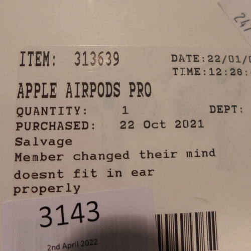 3143 - Apple Airpods Pro  (MWP22ZM/A) , Original RRP £189.99 + Vat          (247-170)  * This lot is subjec... 