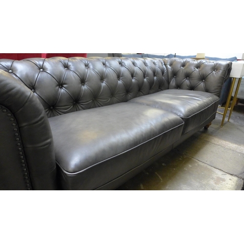 1539a - New Allington 3 Seater Grey Leather Sofa: 5858Ls , Original RRP £1666.66 + vat, (4095-6)  * This lot... 