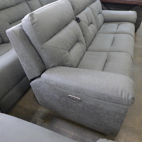 1567 - Kuka Fabric 3 Seat Sofa Power Recliner Km.C012, Original Rrp £999.91 + Vat  (4092-4) * This Lot Is S... 