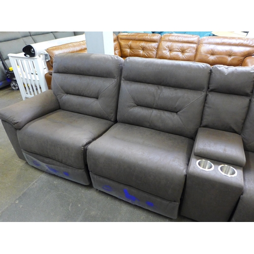 1573 - Justin Brown Fabric Reclining Sectional corner Sofa, Original Rrp £1833.33 + Vat (4092-10) * This Lo... 