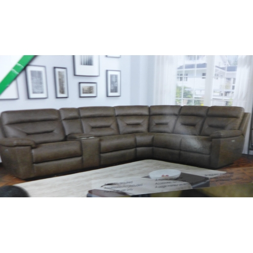 1615 - Justin Brown Fabric Reclining Sectional corner Sofa      , Original RRP £1833.33 + vat, (4095-12)  *... 