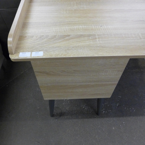 1333 - A Manis wooden and metal two drawer desk