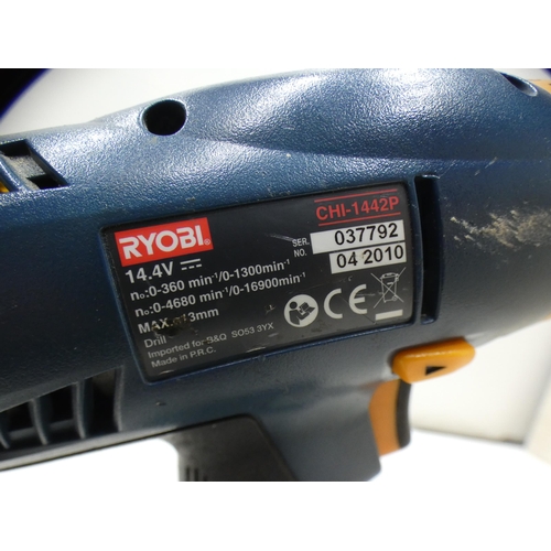 2009 - Ryobi CHI-1442P 14.4v cordless drill - W