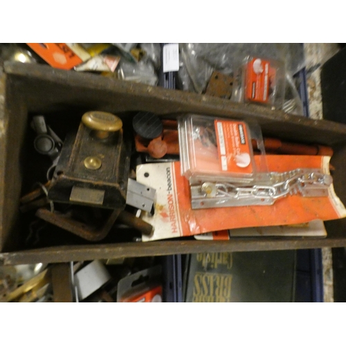 2024 - 100+ items of door furniture, nails, silver plate spoons etc.