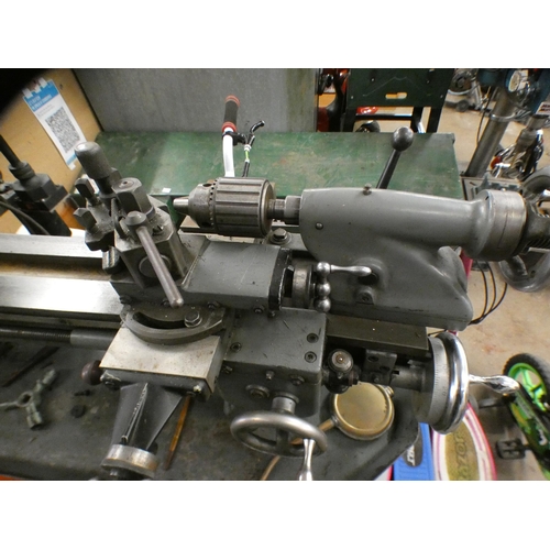 2057 - Myford ML8 metalwork lathe on stand with attachments, tooling items and spares, 240v single phase in... 