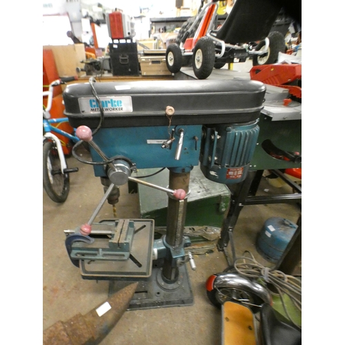 2082 - Clarke metalworker industrial pillar drill with vice - W