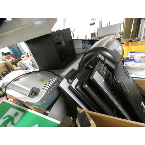 2095 - Home office job lot: Canon laser printer, Ampetronic induction loop driver, 30 items of office misc.... 