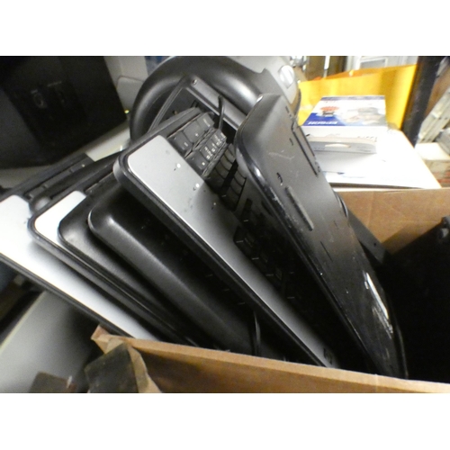 2095 - Home office job lot: Canon laser printer, Ampetronic induction loop driver, 30 items of office misc.... 