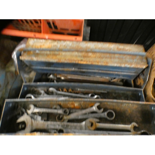 2163 - Vinyl tool chest & 30-40 large van spanners