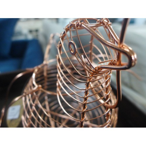 1492 - A copper wire egg bowl, H 27cms x W 34cms (KG071306)   #