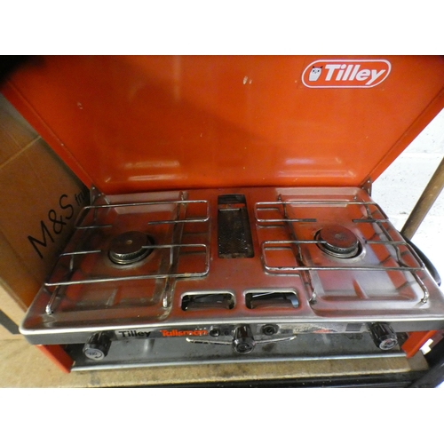 2267 - Tilley Tallisman 2 burner & grill cooker with regulator and gas bottle - W