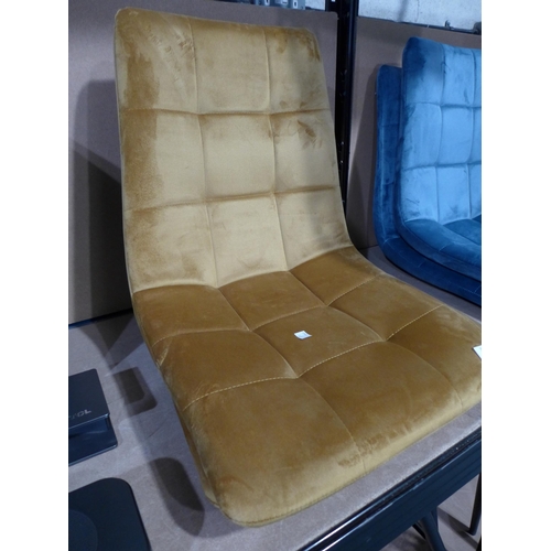 3171 - A Pair of Mustard Velvet Dining Chairs ORP £124.91 + Vat (247-48)  * This lot is subject to vat