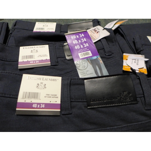 3204 - 10 Pairs of men's trousers, mixed sizes and styles * this lot is subject to VAT