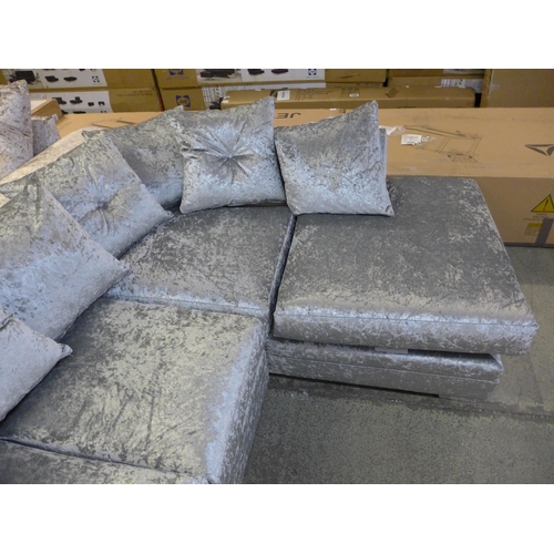 1712 - A Blake silver RHF crushed velvet corner sofa RRP £699